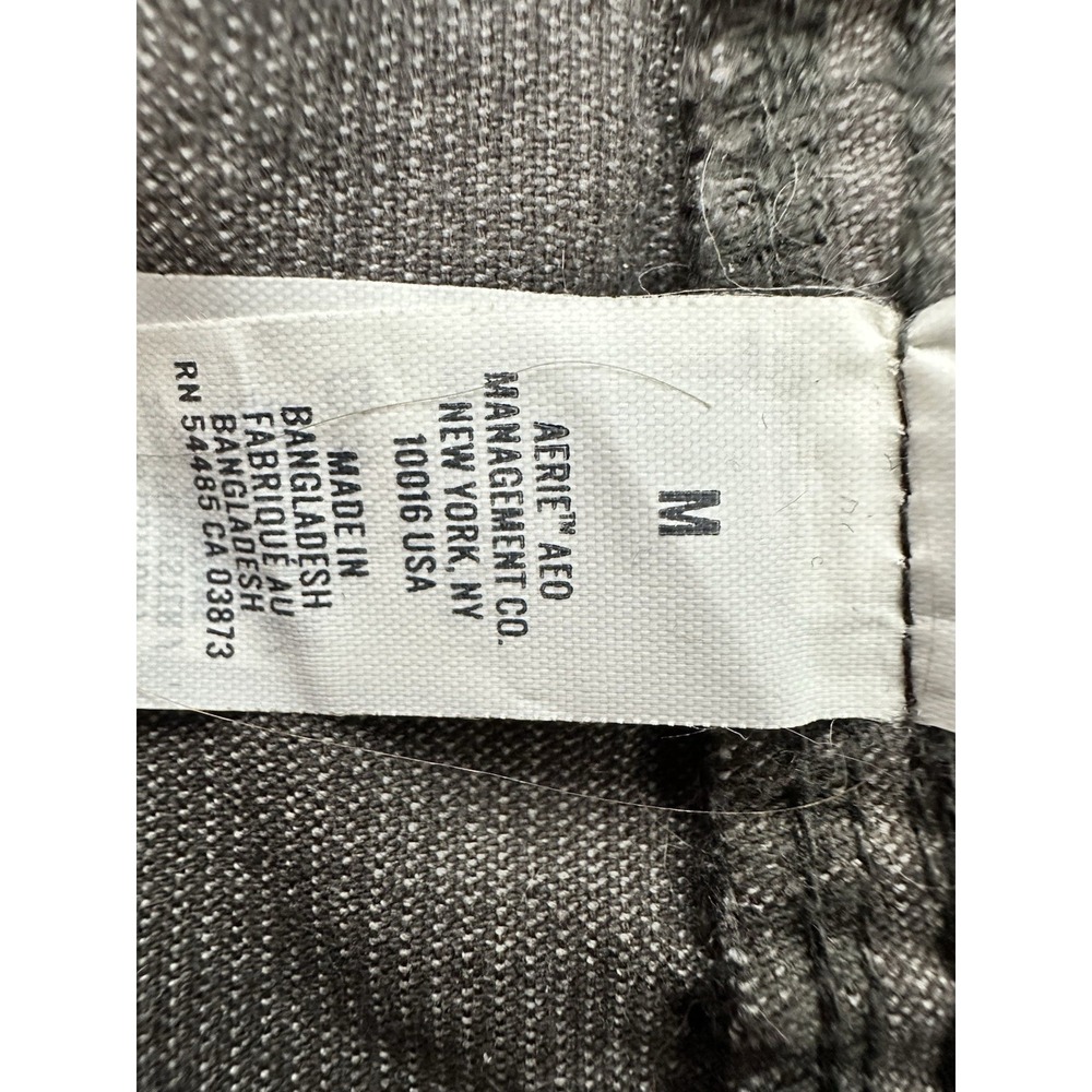 Aerie Overalls Women's Medium Corduroy Raw Hem Patch Pockets Dark Gray - Picture 6 of 10